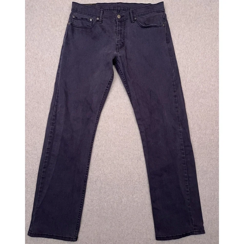 Levi's 514 Jeans Men's 34x33 Blue Slim Straight Stretch‎ Denim Faded
